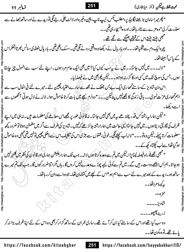 Mohabbat Lafz Hai Lekin Last Episode 14 Urdu Novel by Haya Bukhari Online Reading and PDF Download at Kitab Ghar