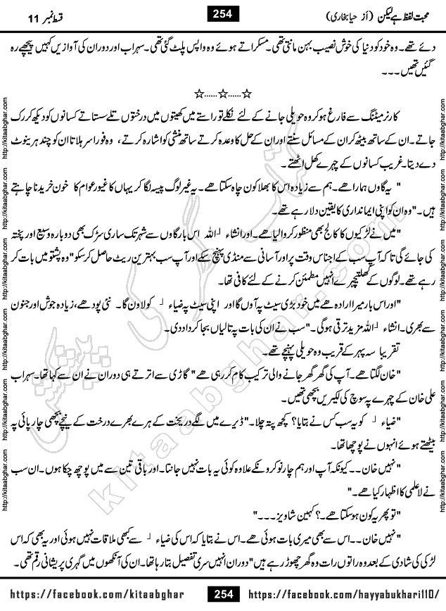 Mohabbat Lafz Hai Lekin Last Episode 14 Urdu Novel by Haya Bukhari Online Reading and PDF Download at Kitab Ghar