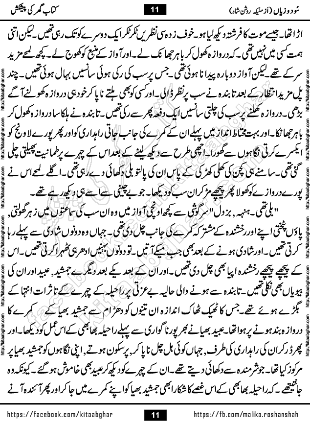sood o zayan Urdu Novel by malika roshan shah published on Kitab Ghar
