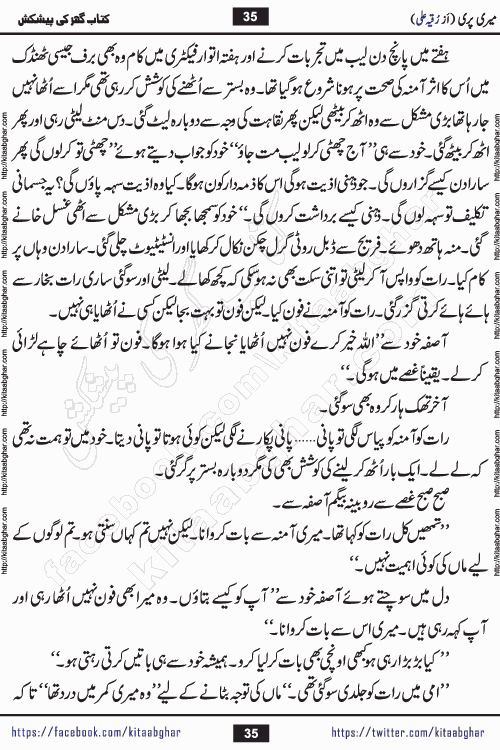 Meri Pari Romantic Urdu Novel by Ruqia Ali is written on importance of fighting depression and anxiety. The novel is about strong bonds between family members who can fight against stress depression and anxiety and support each other saving lives