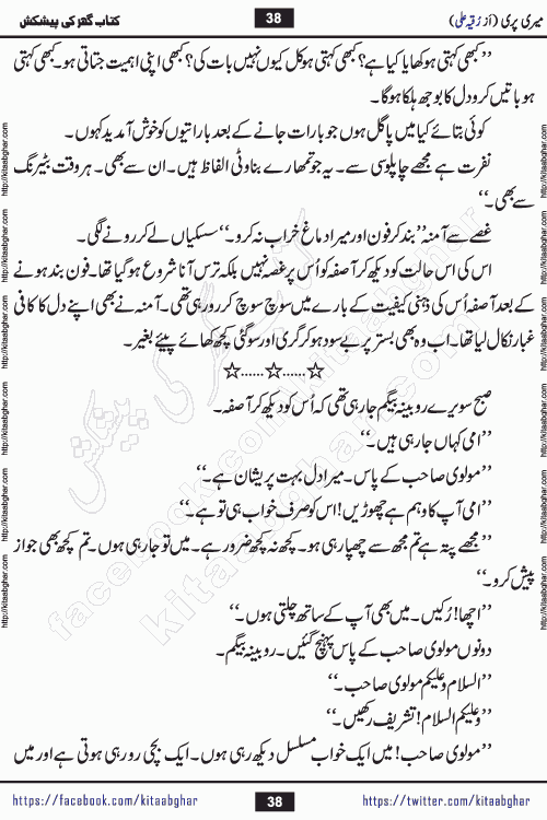 Meri Pari Romantic Urdu Novel by Ruqia Ali is written on importance of fighting depression and anxiety. The novel is about strong bonds between family members who can fight against stress depression and anxiety and support each other saving lives