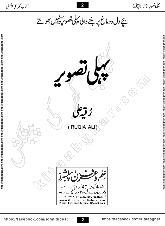 Pehli Tasveer by Ruqia Ali Social Romantic Urdu Novel