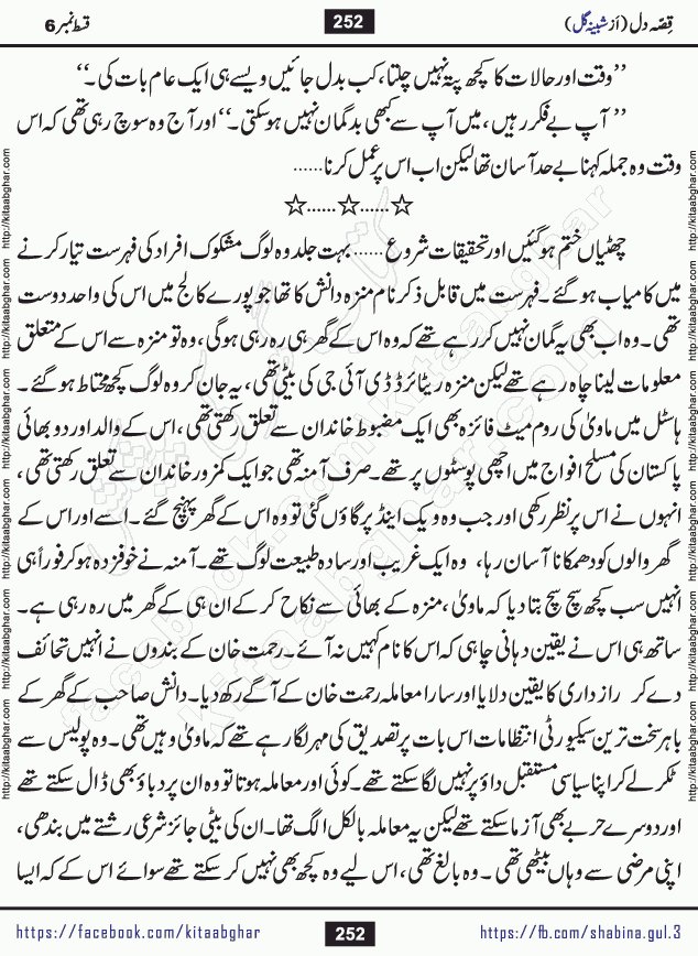 Qissa e Dil last episode 7 Romantic Urdu Novel by Shabina Gul published on Kitab Ghar for online Urdu Novel Readers