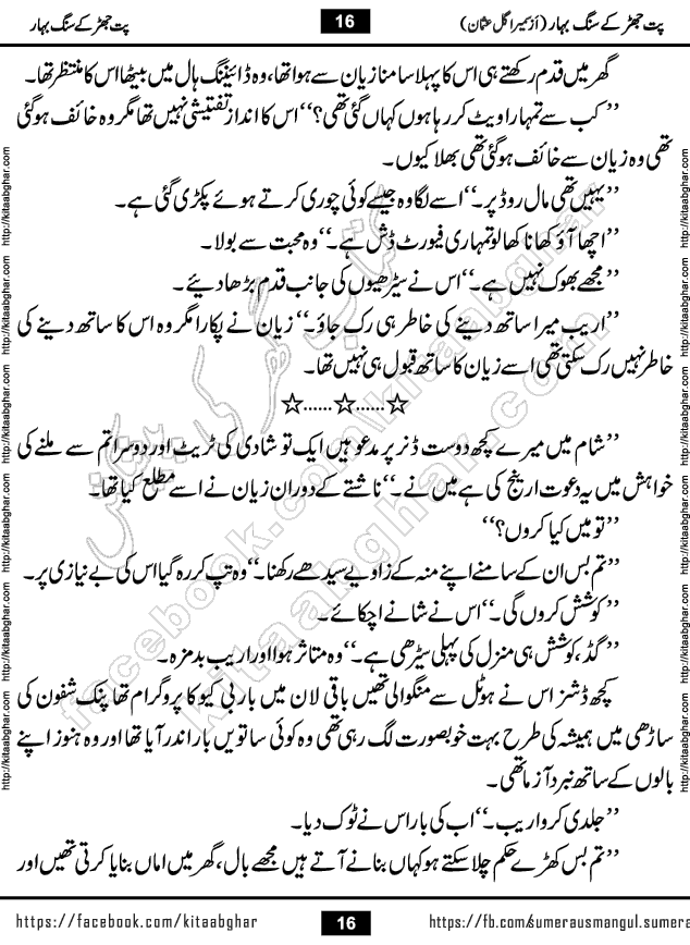 Pat Jhar Ke Sang Bahar Urdu Novel by Sumera Gul Usman published on Kitab Ghar