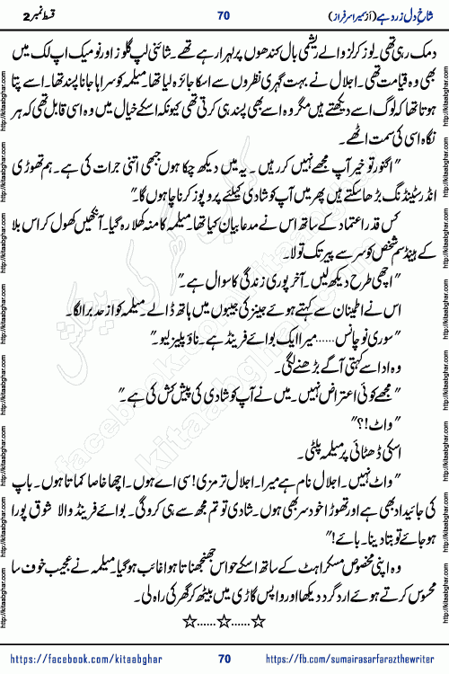 shakh e dil zard hai episode 2 by sumera sarfraz is a new social romantic urdu novel serialized in monthly digest and now kitab ghar is publishing online for urdu novel readers and PDF Download