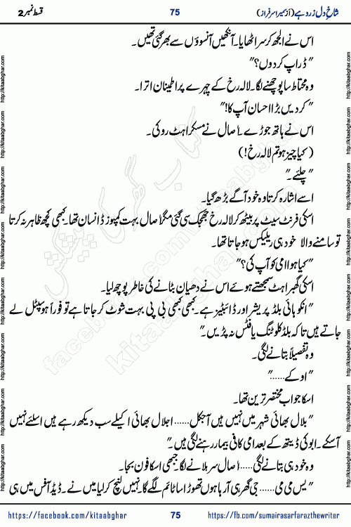 shakh e dil zard hai episode 2 by sumera sarfraz is a new social romantic urdu novel serialized in monthly digest and now kitab ghar is publishing online for urdu novel readers and PDF Download